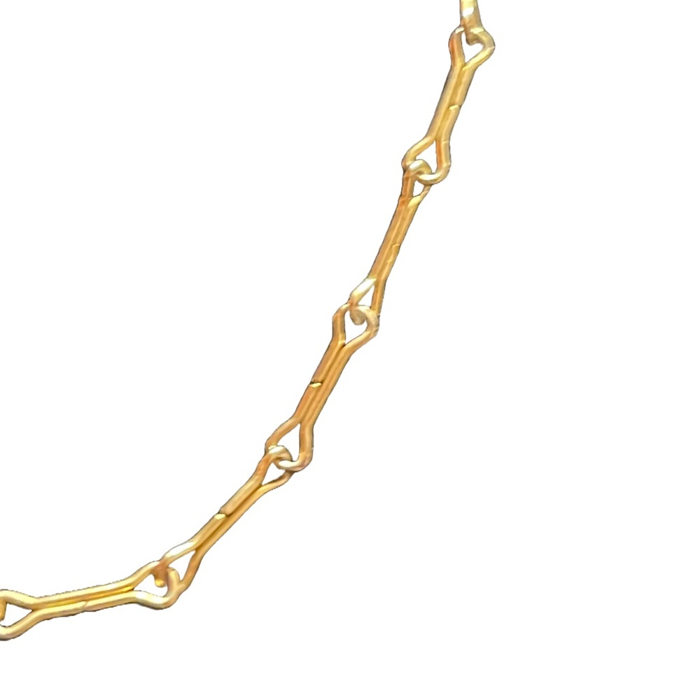 Vintage 90s Gold Tone Paoerclip Link Choker Chain Necklace